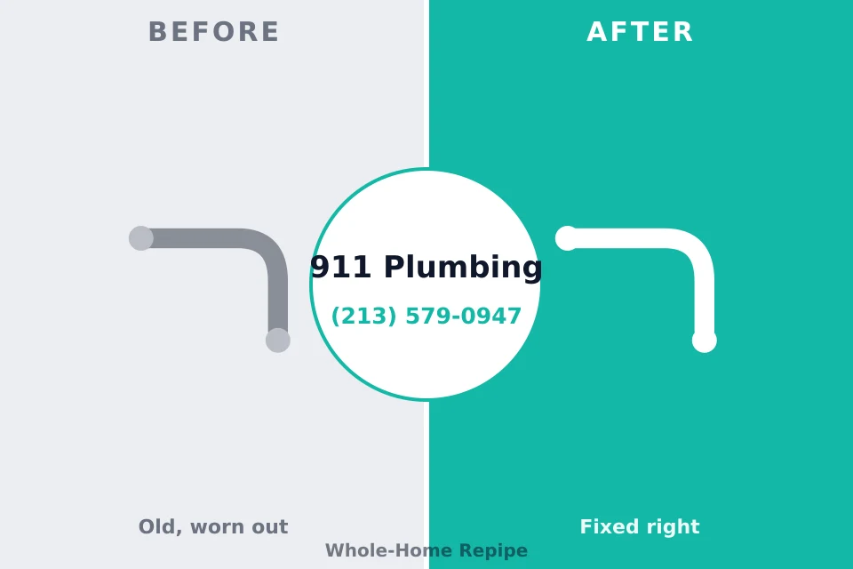 Before and after: plumbing repair McPherson, KS